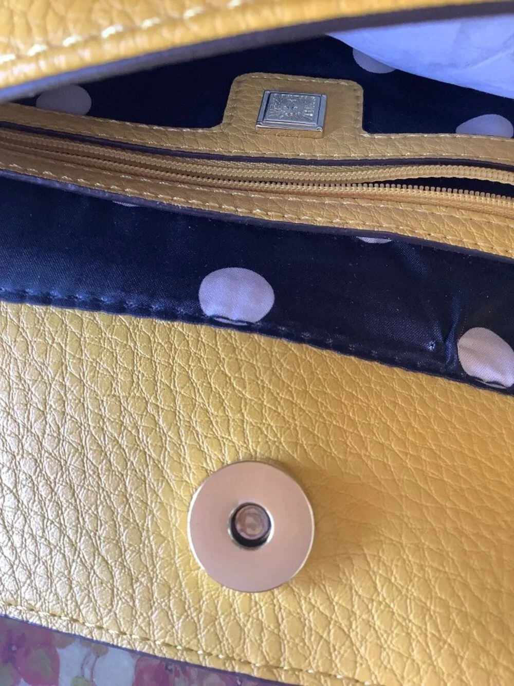 Anne Klein Triple Pocket -- Yellow Slouch Handbag — New